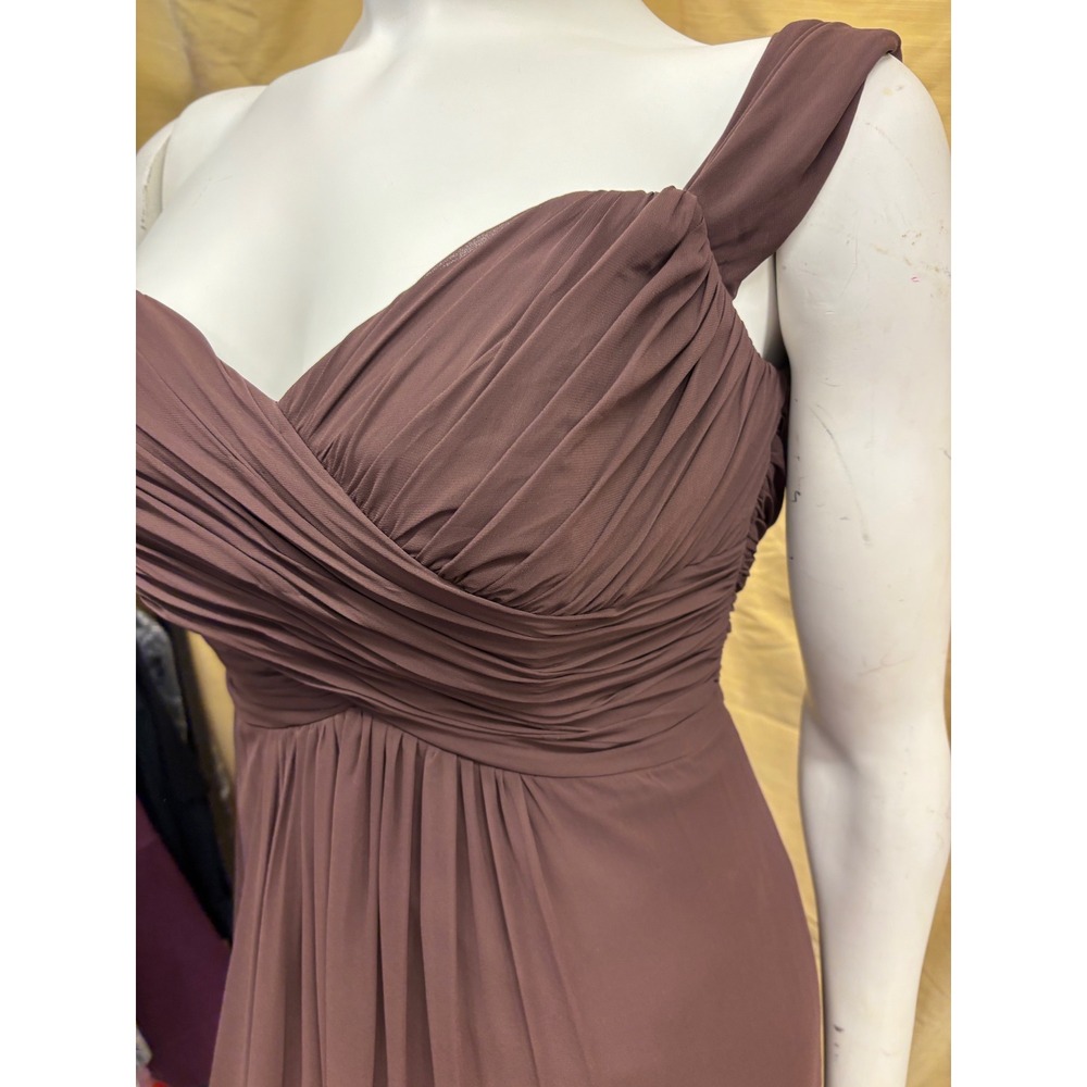 Dessy Collection Vivian Diamond‎ Espr. Brown Bridesmaid Gown Dress 1D22 Size 12